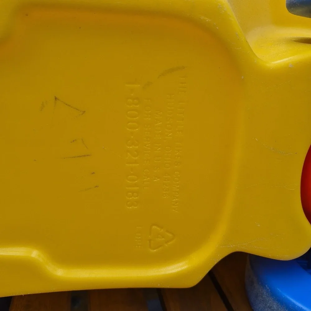 Vintage  Little Tikes yellow race car Ride On Push Toy Roadster Made In USA